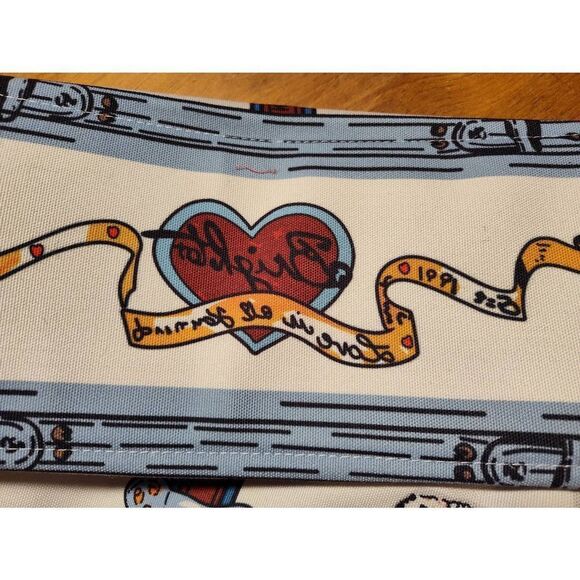 CANVAS HEART TOTE BAG CUTE PRINT SHOULDER BAG NWT - Picture 3 of 15